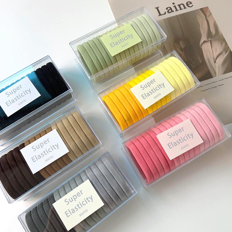 Colorful Seamless Elastic Hair Ties - No Damage Rubber Bands for Women (Whole Box)