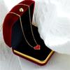 Korean Fashion 18K Gold-Plated Red Heart Necklace for Women - Retro French Titanium Steel Clavicle Chain