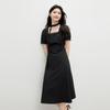 Elegant Square Neck Mid-Length Dress