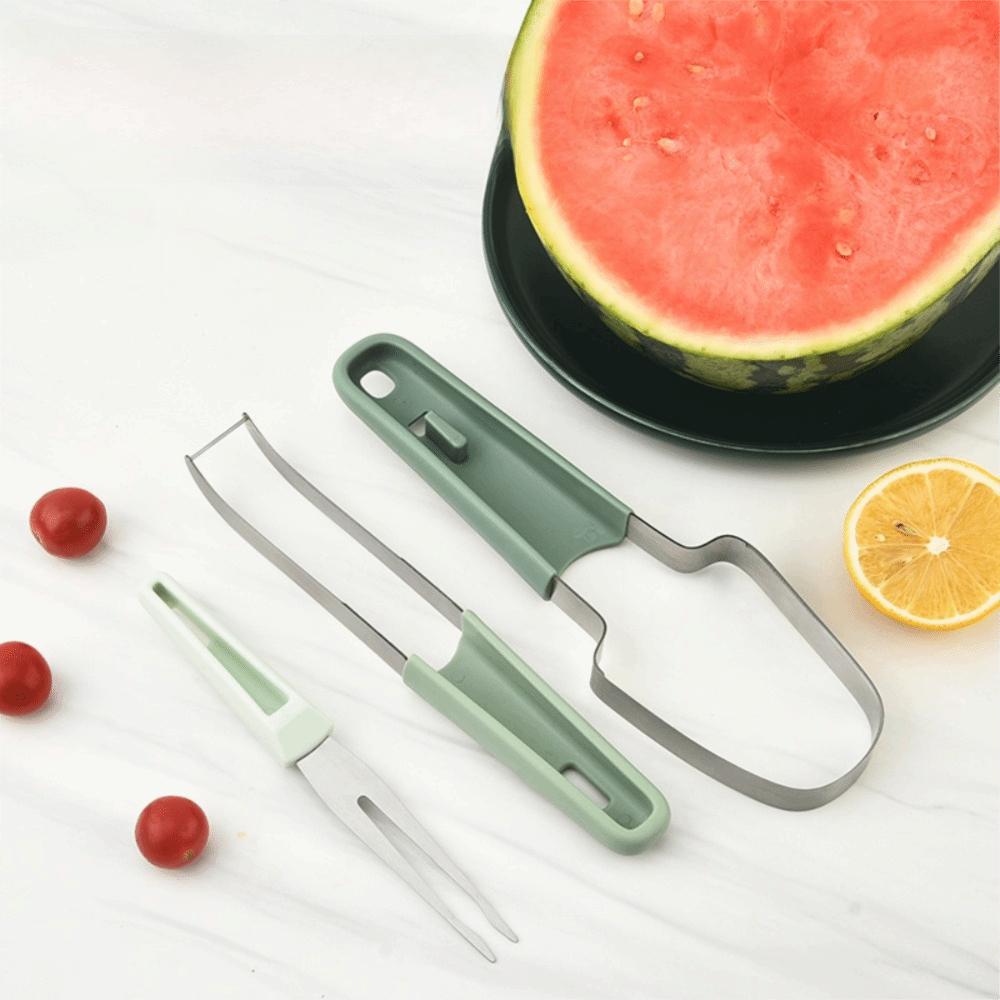 Stainless Steel Watermelon Fork Slicer Cutter Integrated Watermelon Slicer Travel