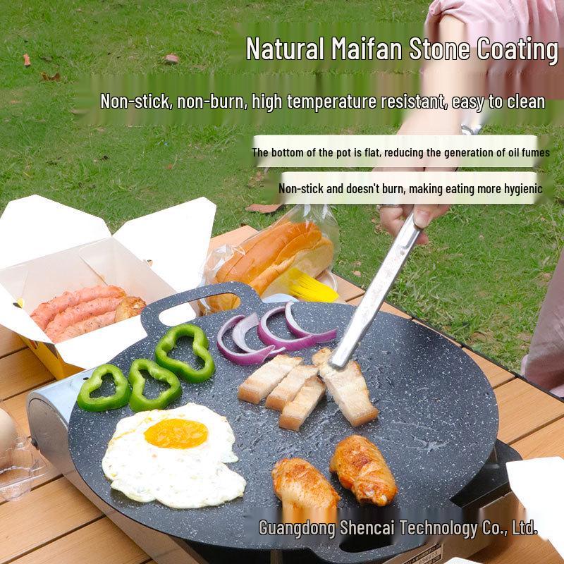 Antihaft-Teppanyaki-Grillplatte für BBQ, Koreanische Bratpfanne, Induktionskochfeld und Gaskocher