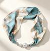 Internet celebrity explosion spring and summer magnetic attraction no knots small silk scarf pearl diamond ball high sense small scarf lazy thin scarf