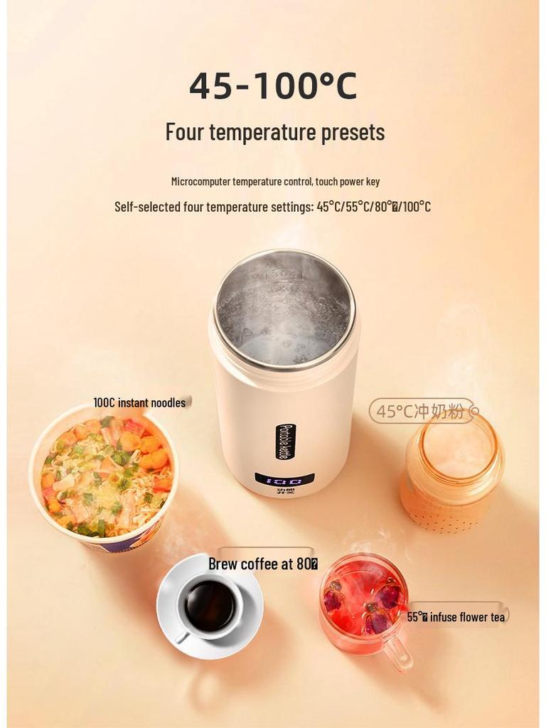 Portable Mini Electric Travel Kettle for Dorm or Home Use
