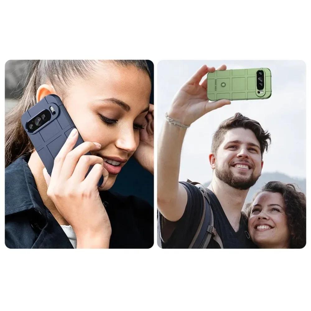 Robuste Hybrid-Panzerung Rutschfeste Textur Mattes Case Für Google Pixel 10 9 Pro XL 8 7A TPU Vier-Ecken Stoßfest Puffer Schutzhülle
