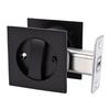 Pocket Door Lock Hardware Set with Indicator Key Privacy Latch for Standard Door 1.37 to 2.3 Inch Thick Matte Black