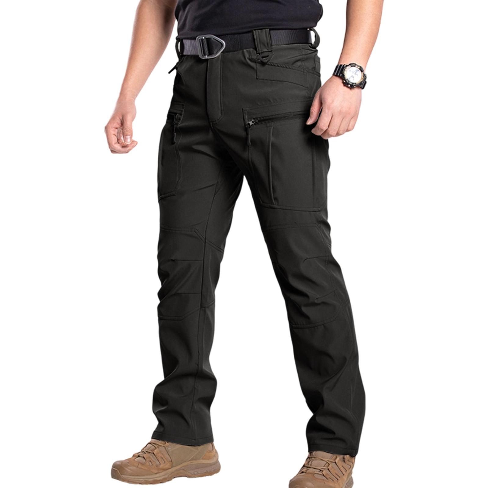 

Mens Pants Ripstop Cargo Work Pants With Multi-pocket Water Resistant Breathable Hiking Camping Travel Fishing Construction Pants XXL чорний