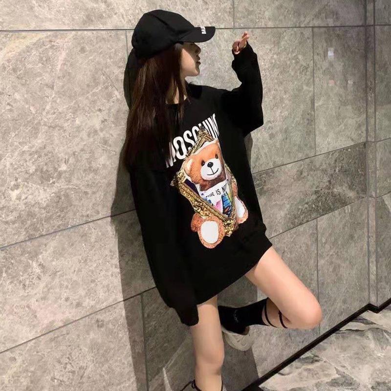 Women's American Cartoon Oversized Sweatshirt - Autumn Winter 2024 Korean Style, High-End, Round Neck.