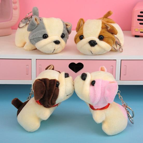 Shar Pei Keychain Fluffy Vivid Appearance Decoration Pendant Accessories Dog Keyring for Bag