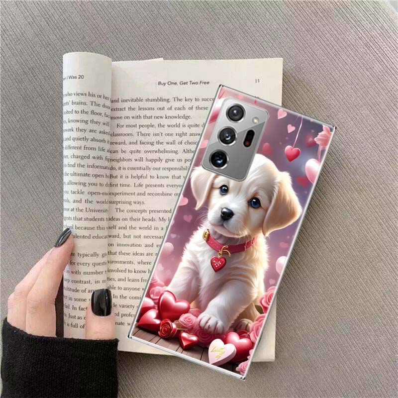 Lovely Puppy Heart Dogs Phone Case for Samsung A17 A37 A57 A54 A14 A24 A34 A07 A04S A02S A12 A22 A32 A52S A16 A26 A36 A56 A72 Ga