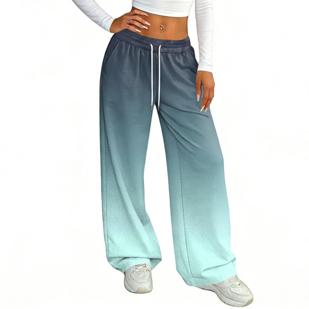 Damen Lässige und Modische Bedruckte Elastische Taille Weite Hose