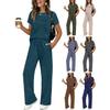 2026 New Spring-Summer Women's Casual Set: Short Sleeve Top & Wide Leg Long Pants