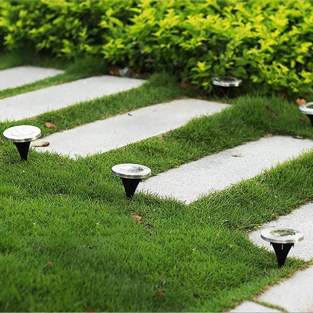 1/4pcs/8pcs Outdoor Solar Lights Buried Garden Decor 8/16LED Lamp Sunlight Power Disk Light Underground Yard Lawn Spotlight