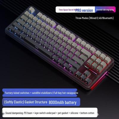 Wolfspider F87Pro Wireless Mechanical Gaming Keyboard - Customizable, Three-Mode, Bluetooth, Gasket Structure, Hot-Swappable.