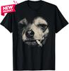 Dog Smoking Cigarette Funny Chihuahua Meme Design Retro Unisex T-Shirt S-5XL