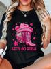 Western Disco Bachelorette Party Cowgirl Let's Go Girls T-Shirt
