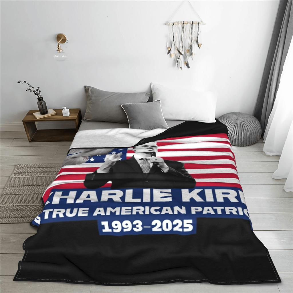 Charlie Kirk Shoot Blanket Quality Super Warm  Bedding Throws Winter Girls Boys Couch Chair Fashion Bedspread