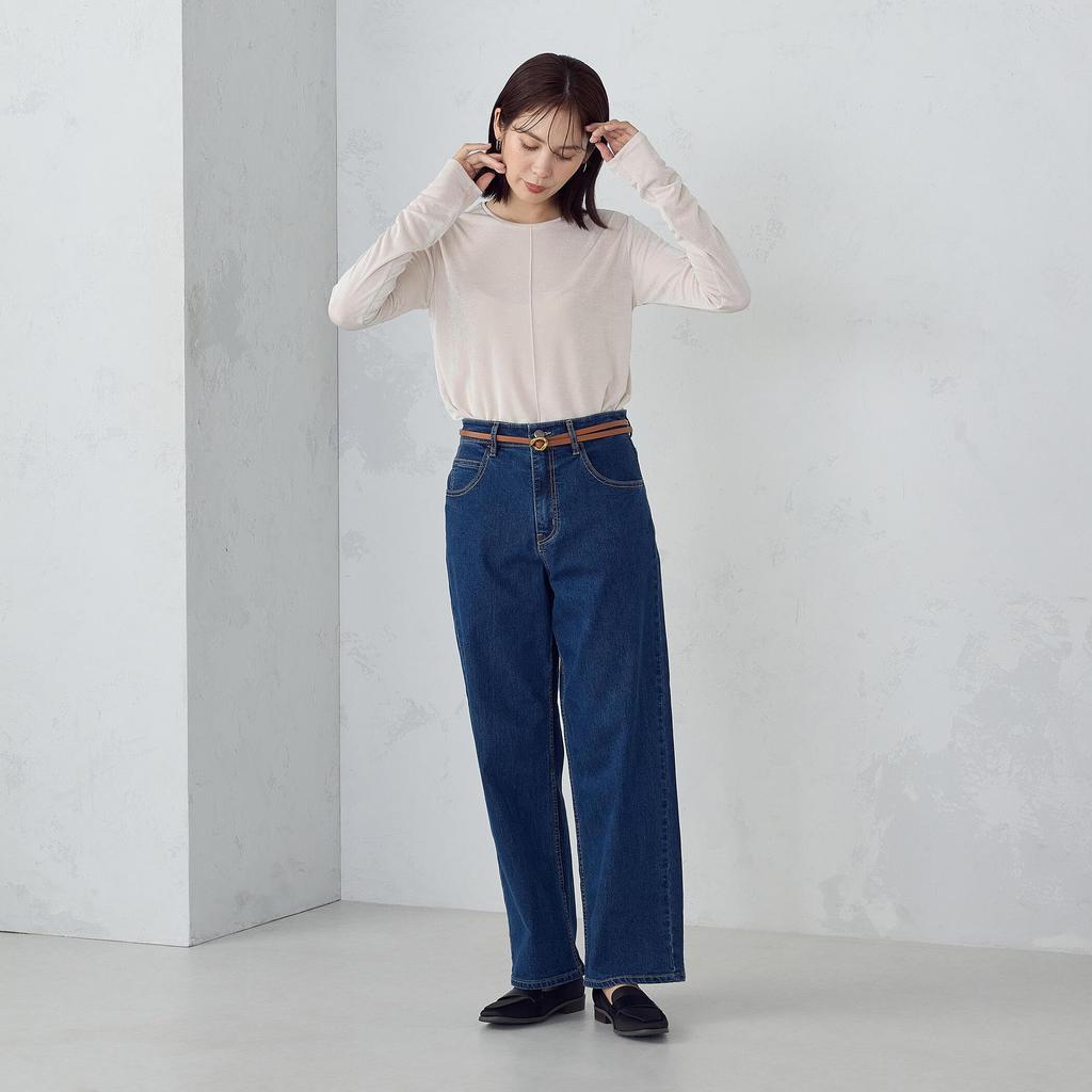 [Comme Ca Ism] Shiny Crew Neck Top 12-68CM09-205 Ivory L