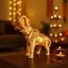 Gold Elephant Statue, Glossy Embossed Aluminium Decorative Figurine For Home