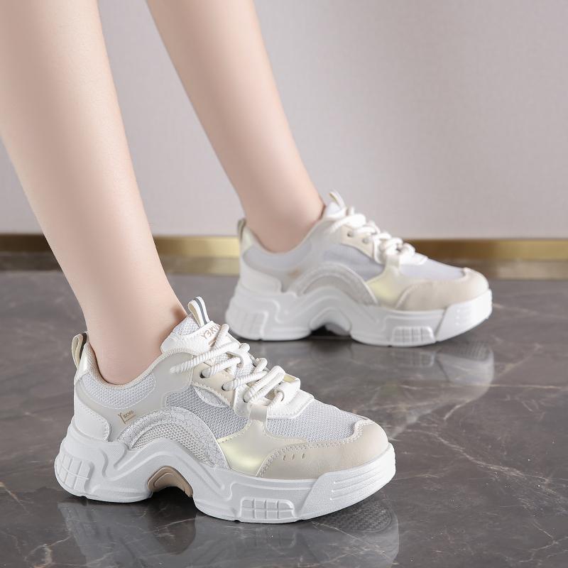 

Мода 2024 года, осень, мода, новые женские однотонные повседневные сетчатые дышащие кроссовки на шнуровке 40