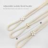 1 Adjustable Hand Braided Curtain Fasteners with Small Metal Drapes - No Punch Size Universal Elastic Curtain Strap