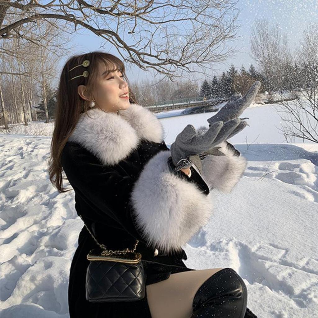 Fur Winter New Korean Edition Environmental Friendly Fox Fur Coat Women's Imitation Mink Fleece Slim and Long Fur Coat