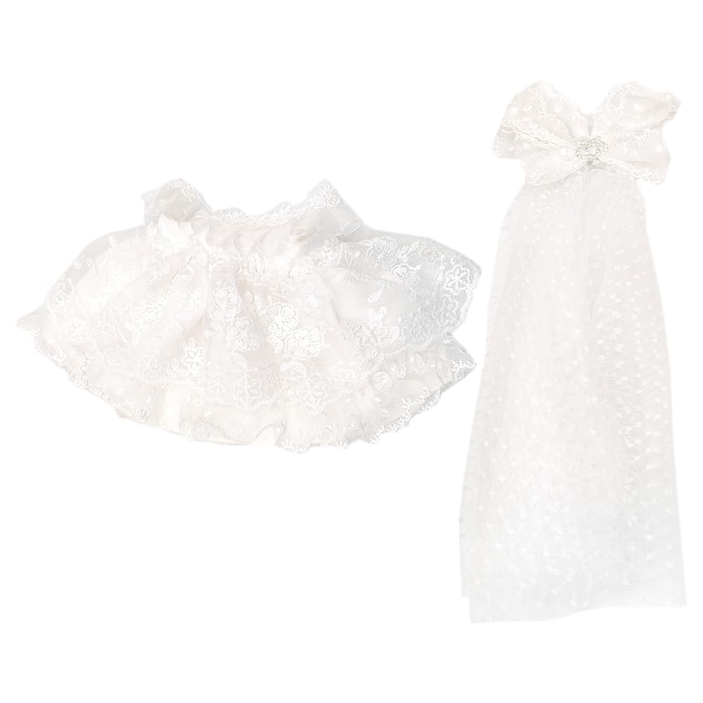 

niannyyhouse 20 см Плюшевая одежда Платье Кружево Свадебное платье Фата Хлопковая одежда для кукол Наряд