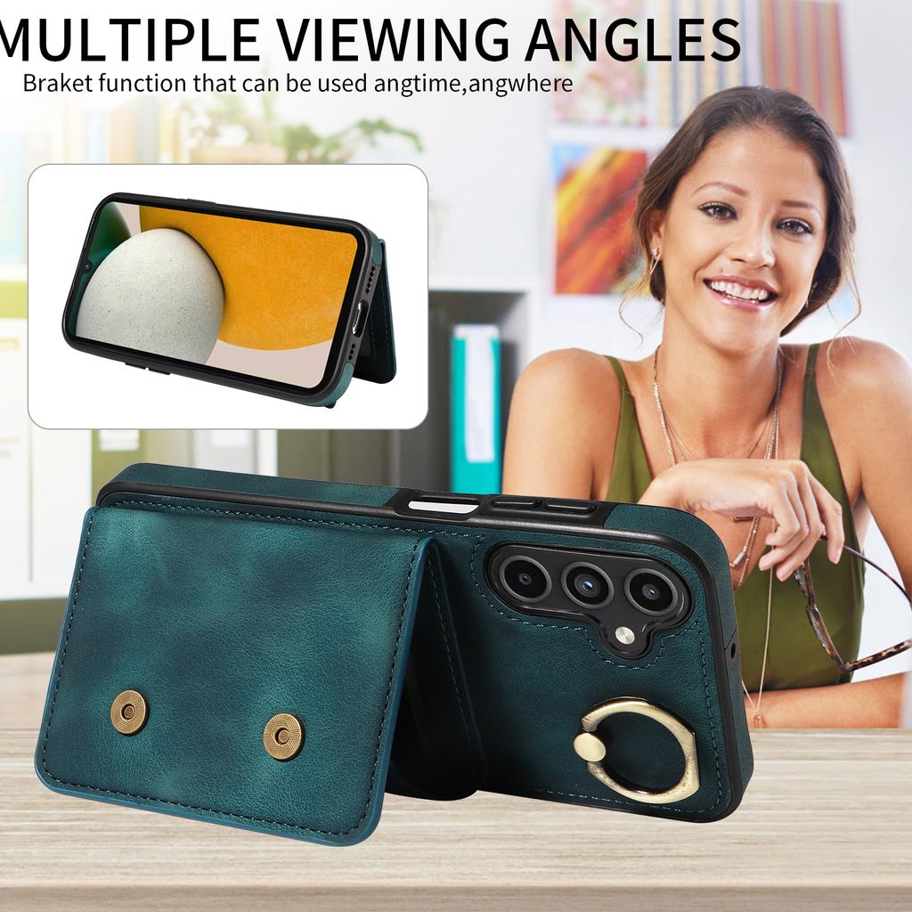 For Samsung Galaxy A15 (4G),Samsung Galaxy A15 5G Ring Bracket Card Holder Slots Cover Phone Case