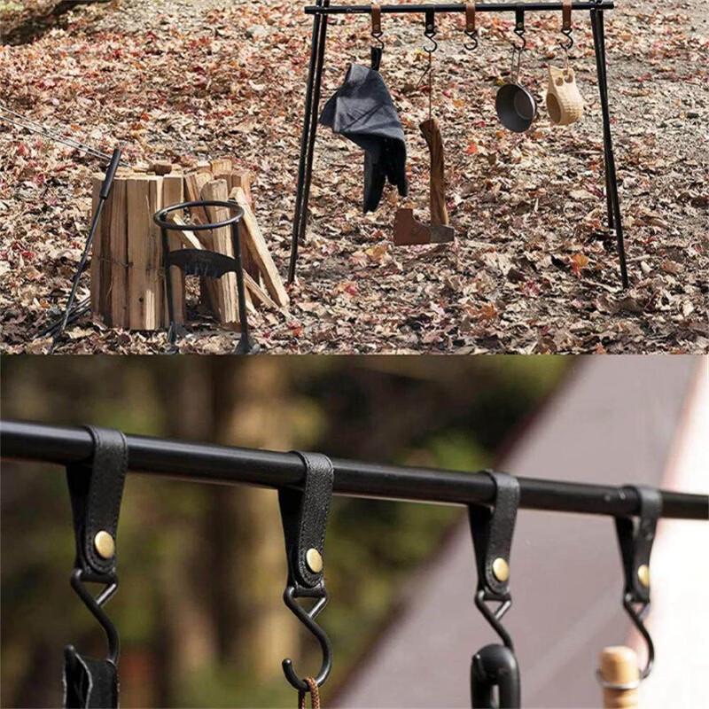 Suli Portable S-Shaped Leather Outdoor Utility Hooks