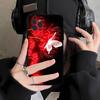 Rote Spinnenlilie Japan Kunst Schwarze Weiche Handyhülle Für IPhone 16 15 14 13 11 12 17 Pro Max Mini Plus