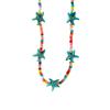 Elegant Turquoise Beaded Choker Starfish Pendant Necklace Adjustable Length Neckchain for Women Ocean Inspired Jewelry