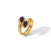 Vintage Turquoise Adjustable Chunky Rings for Women Stainless Steel Natural Gemstones Open Ring Gold Color Jewelry Birthday Gift