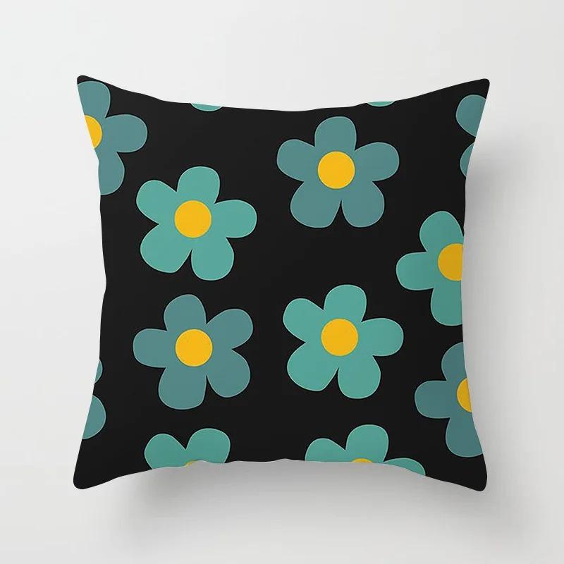 Fresh Daisy Print Pillowcase Office Living Room Home Pillowcase Car Ornaments