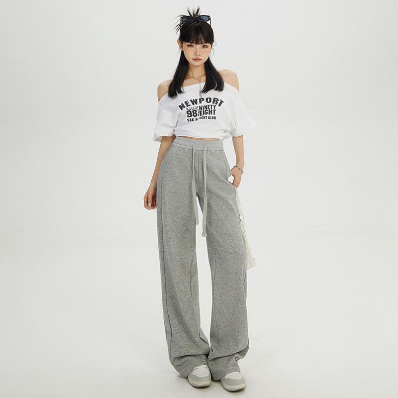 

Черные женские повседневные брюки с широкими штанинами и высокой талией — коллекция Весна 2025 Small