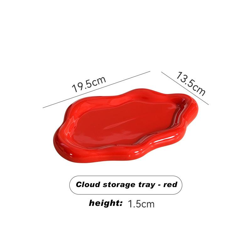 Versilbertes Keramiktablett Internetberühmte Foto-Requisiten Keramik Schmuckornamente Aufbewahrungs-Präsentationstablett