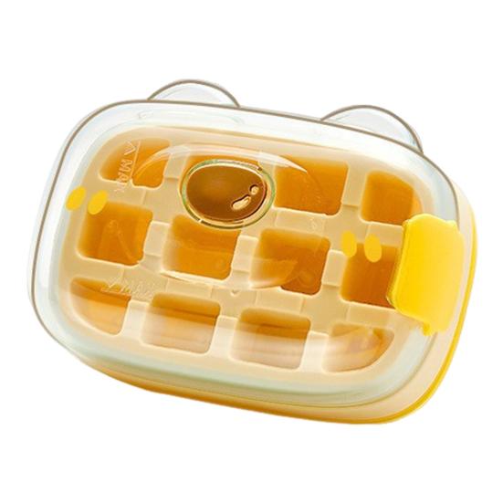 

Форма для кубиков льда, бутылка для воды 2 в 1, милый дизайн медведя, форма для кубиков льда с крышкой, портативная морозильная камера, стакан для бутылок со льдом для путешествий и семьи S жёлтый