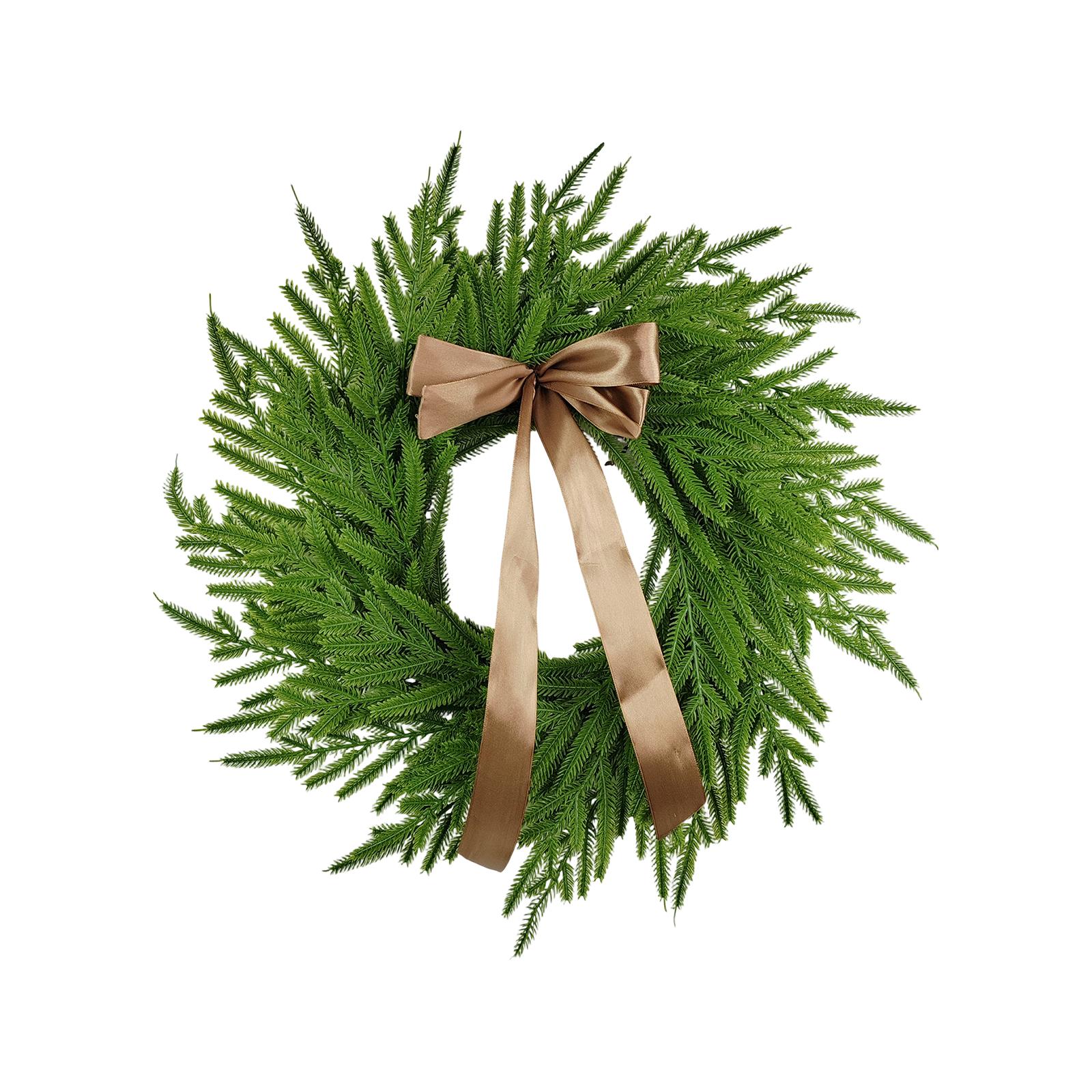 

Pre-Lit Artificial Christmas Wreath, Artificial Christmas Garland For Front Door With Red Bow, Cones, Red Berries, LED Lights For Christmas Deco One Size