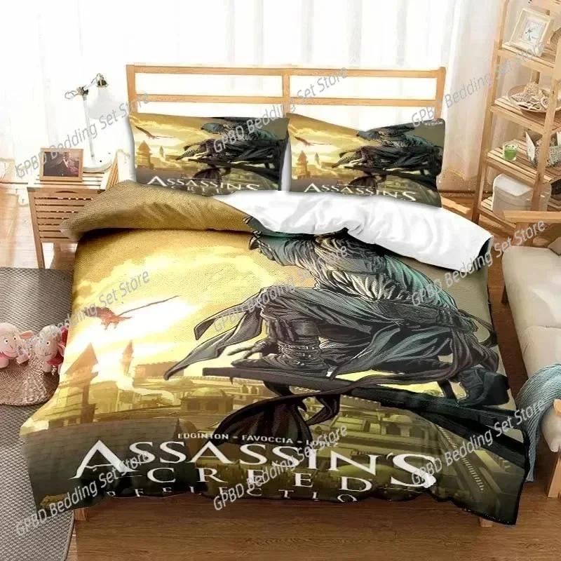 New Game A-Assassin S Creed Art Bedding Set Bedroom Soft Modern Bedspreads Comefortable Kids Duvet Cover Quilt Cover Pillowcase