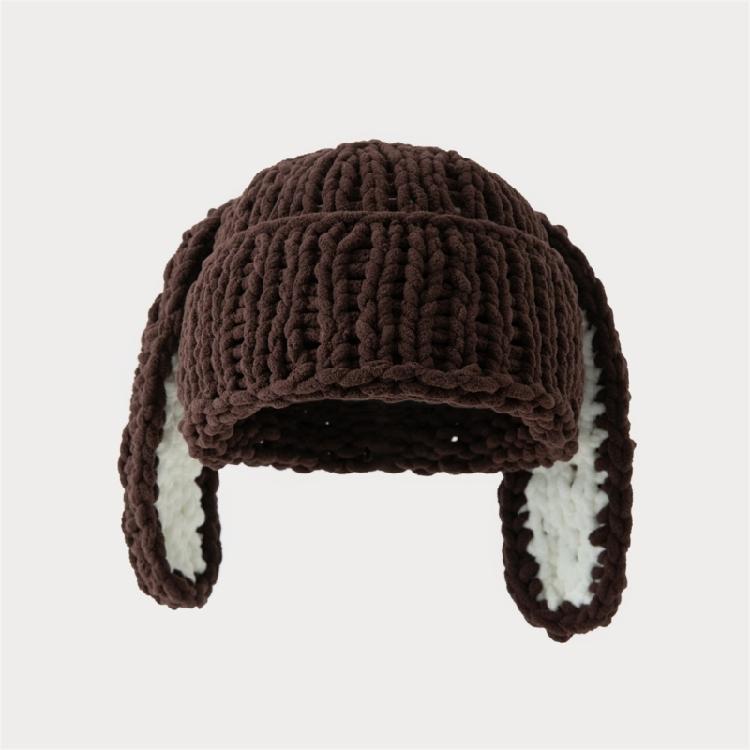 Warm Ear Hat with Ear Pullover Cap Cartoon Rabbit Ears Beanies Lovely Colorful Winter Plush Hat for Casual Wear
