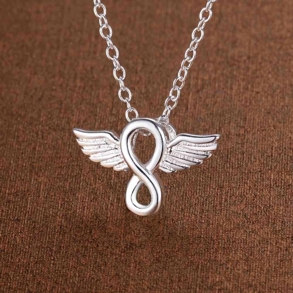 High Quality 925 Stamped Silver Pretty Angel Wings Pendant Necklace For Women Fashion Luxury Party Wedding Jewelry Holiday Gift