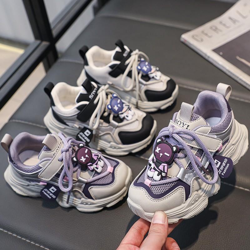 Kids Cartoon Decor Breathable Mesh Casual Sneakers