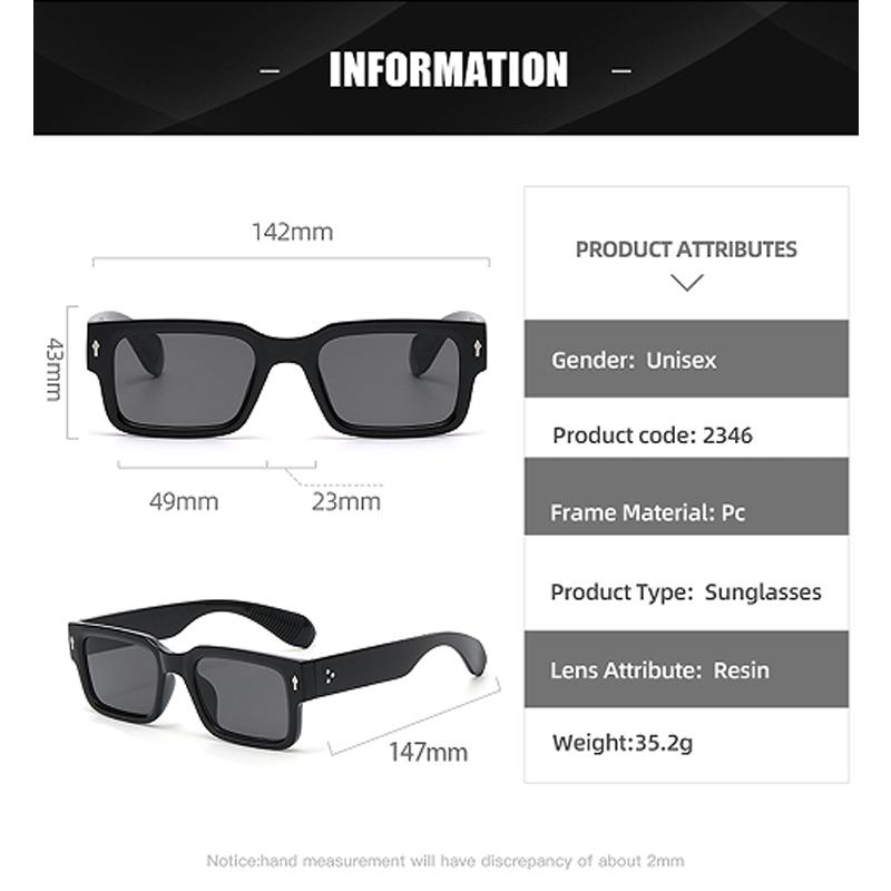 New Fashion Box Sunglasses Simple And Versatile Sunglasses For Men And Women Street Photography Retro Sunglasses 2346