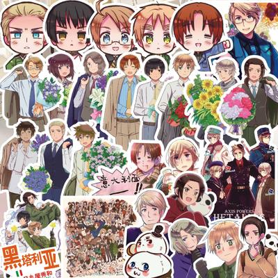 Hetalia Anime Sticker Journal - Yao, Francis, Arthur, Kiku, Feliciano Dekorationen