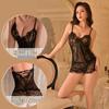 Sexy Pure Desire Purple Suspender Lace Perspective Sexy Lingerie Women's Suit Cosplay Free Milk Skirt