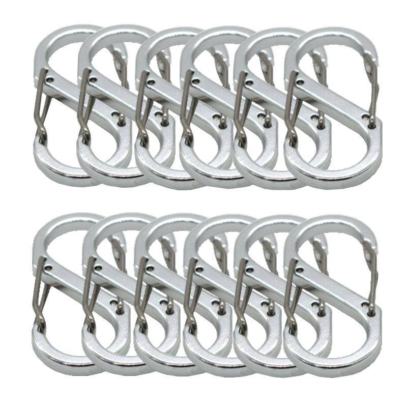 Bilateral Suspended Buckles In Aluminum Alloy For Outdoor Sports Bottle Locking Ring  Keychai Luggage Buckl S-shaped Carabine