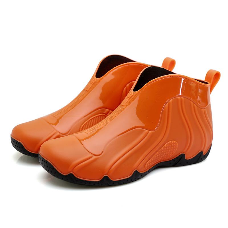 

Модные дождевые ботинки большого размера с коротким голенищем для мужчин и женщин, уличные, нескользящие, износостойкие, водонепроницаемые, модные дождевые ботинки, водная обувь 44 оранжевый