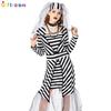 Enchanting Witch Costume Dress With Mesh And Stripes For Western Fantasy Themes