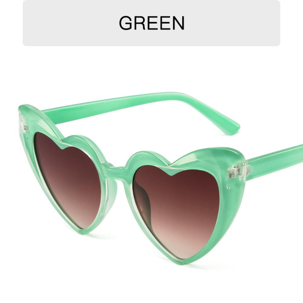 Vintage Heart-Shaped Sunglasses for Women Girl Fashionable Beach Party Birthday Photo Eyewear Luxury Brand Designer Sun Glasses