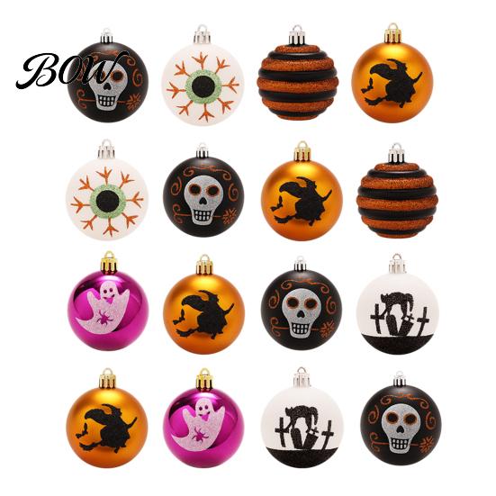 Halloween Themed Decorations 16 Pcs Hanging Ball Decor, 6cm Skull Witch Eye Ornaments Must-have Decor for Ghost Tree, Spooky Window Yard Haunted House