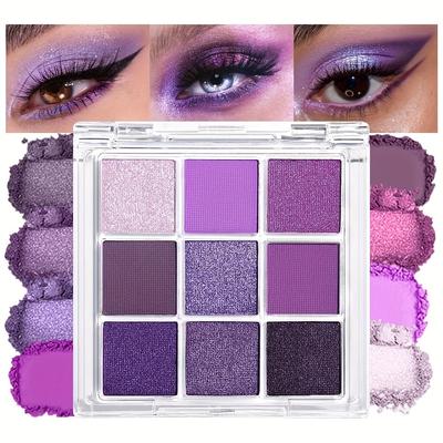 Paleta de sombras de ojos con brillo morado y rosa Blossom de 18 colores, resistente al agua, de larga duración, con acabado mate y brillante, paleta de maquillaje de ojos ahumados para mujer.