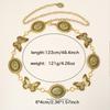 Vintage Oval Craved Metal Waist Chain For Women Exquisite Gold Color Belt Chains  Body Jewelry
